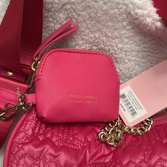Juicy Couture: Juicy Puff Halfmoon Xbody in color Pink Flash, NWT - Picture 2 of 6